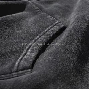 High Street Winter Zip Up hoodies Vintage Old Wash Solid Hooded <b>Zipper</b> Sweater Men's Oversized Hoodie - Product Image 3