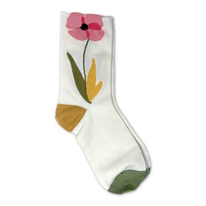 Bonitos calcetines de algodón con estampado de flores Jacquard, calcetines elegantes informales transpirables suaves para niñas y mujeres, venta al por mayor, ODM personalizado - Product Image 6