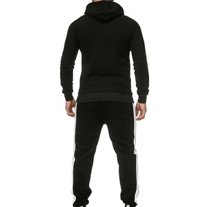 Men's Red Tracksuit Full Sleeve Hooded Zipper Casual Color Blocking Side Pockets Breathable Regular Fit Autumn Wear - Product Image 3