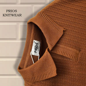 Venta al por mayor de los hombres para el estilo de Polo suéter de manga corta Jersey Formal Camiseta con cuello vuelto de punto abierto Anti-Shrink - Product Image 4