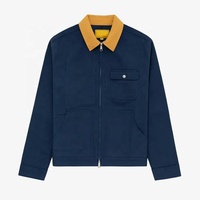 Logo personnalisé col de chemise pour homme, doublure unie toile lourde poches Cargo veste de coach veste de travail de créateur pour homme