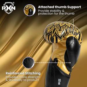 Gants de boxe en cuir de qualité supérieure de 8oz avec poignées Gants de boxe imperméables pour l'entraînement à l'exportation - Product Image 4