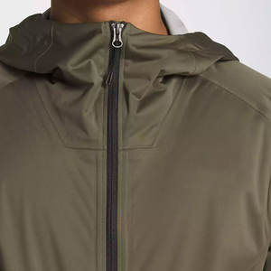 Chaqueta cortavientos de nailon personalizada para hombre, cuello levantado, cremallera de Color sólido, con capucha, a prueba de viento, transpirable para invierno, tu propio logotipo - Product Image 4