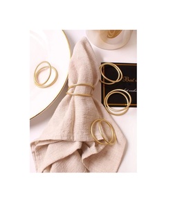 High quality napkin rings for traditional <b>dinner</b> <b>tables</b> crafted from metal with antique floral pattern and premium design - Product Image 1