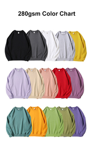 เสื้อสเวตเตอร์ปักโอเวอร์ไซส์ที่ใส่ได้ทั้งชายและหญิงผ้าคอตตอน100% คอกลมสีพื้นสำหรับฤดูหนาว - Product Image 3