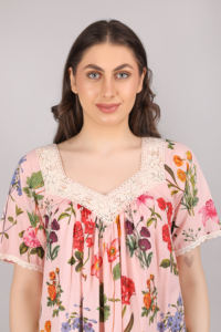 Vêtements de nuit de luxe de haute qualité pour femmes Robe de nuit en coton Robes de nuit d'hiver personnalisées pour femmes au prix de gros - Product Image 5