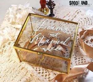 Elegant Gold Metal Frame Glass <b>Keepsake</b> <b>Box</b> Jewelry Organizer Rectangular Clear Glass Display <b>Box</b> for Earrings Necklace Storage - Product Image 6