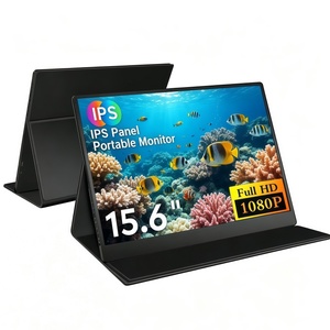 Moniteur <span class=keywords><strong>portable</strong></span> ultra-fin de 15,6 pouces avec double haut-parleur 1080P, deuxième écran externe, interface USB - Product Image 1