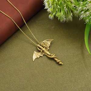 จี้สร้อยคอรูปมังกรทอง มังกรบิน สำหรับผู้ชาย เครื่องประดับตำนาน จี้ทองเหลือง ขายส่ง - Product Image 3