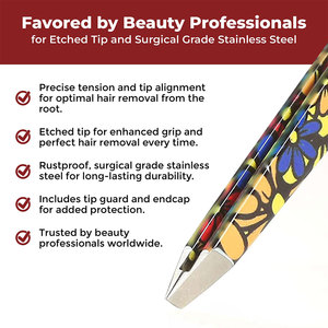 แหนบคิ้วสแตนเลสสีทองพิมพ์ลายกุหลาบเครื่องมือผ่าตัด - Product Image 2