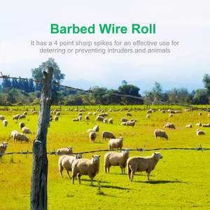 Fil barbelé galvanisé à chaud, rouleau de fil barbelé résistant et flexible pour l'artisanat, le baseball et le jardinage - Product Image 1