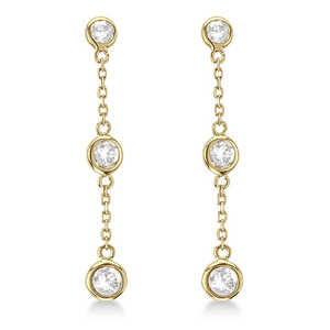 Pendientes de Oro Amarillo de 14K con Diamantes Engastados en Bisel, 0.33ct, Colgantes - Product Image 1