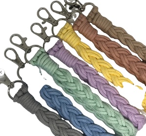 Handmade Bliss macrame <b>wristlet</b> keychain wedding gift boho keychain Handmade Macrame Keychain - Product Image 1