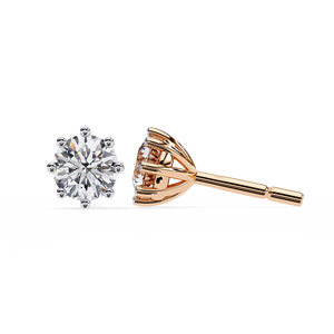 Lab Grown Diamond CVD <b>Stud</b> <b>Earrings</b> Simple Elegant 14K Gold for Party Wear <b>Fine</b> Gold Jewellery - Product Image 2