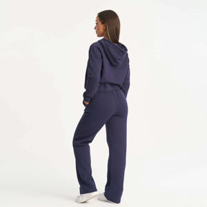New Winter Custom Logo 2 Piece Women <b>Full</b> <b>Zip</b> <b>Sweatshirt</b> Joggers Tracksuit Set <b>Full</b> Length 100% Organic Cotton Waterproof - Product Image 3