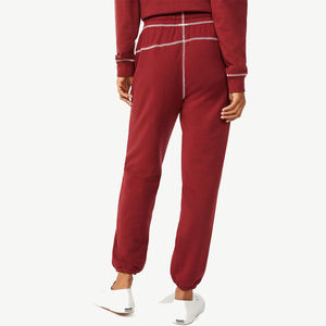 Mejor diseño logotipo personalizado mujer invierno cintura elástica plana calle Joggers pantalones de secado rápido pantalones de chándal servicio OEM 100% algodón - Product Image 4