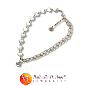 Romantic Women's Alloy Beaded <b>Pendant</b> Necklace Heart-Shaped Magnesite Pearls <b>Crystal</b>-Colored Half-<b>Crystals</b> Durable Stylish - Product Image 3