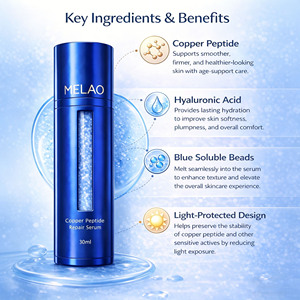 Peptides raffermissants, réparateurs, liftants, améliorant l'élasticité, affinant la texture, soin hydratant, produits cosmétiques, sérum au peptide de cuivre - Product Image 3