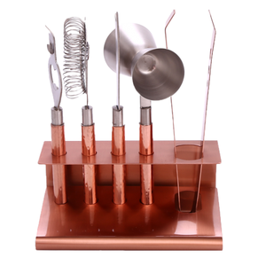 Juego de barra de acero inoxidable con estilo moderno y mango de madera Accesorio de lujo para herramientas de barra - Product Image 3