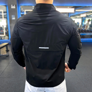 Chaqueta transpirable ligera para correr para hombre, para entrenamiento al aire libre, deporte de invierno, ropa protectora solar con cierre de cremallera frontal - Product Image 3