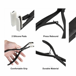 Hair Extension Tape Plier Flat Tip Sealing <b>Tool</b> with Soft <b>Silicone</b> Pads Stainless Steel Professional Salon Use Installation <b>Tool</b> - Product Image 5