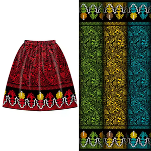 Polynesian Hawaiian Samoa Pohnpeian Full Embroidery Breathable Floor-Length Drawstring <b>Elastic</b> Waistband Traditional Micronesian - Product Image 4