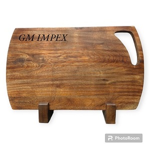 Tabla de Cortar Rectangular de Madera Maciza de Acacia, Ecológica, Pulida, de 2.0 cm de Grosor, Apta para Lavavajillas, Fácil de Limpiar, para Cortar Pizza, Pan - Product Image 6
