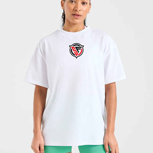 Camiseta de manga corta para mujer, Camiseta 100% de algodón para mujer con logotipo personalizado, DTG camisetas impresas, camiseta al por mayor - Product Image 3