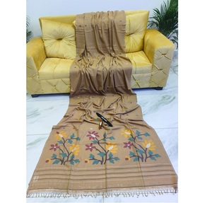 Sari Jamdani traditionnel en coton tissé à la main, élégant, ethnique, pour les occasions spéciales, sari indien de créateur pour femmes - Product Image 1