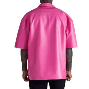 Waterproof Latest Design New Quality <b>Men</b> Leather <b>Shirt</b> Long Sleeve Outdoor Wear Plain Design <b>Men</b> Leather <b>Shirts</b> - Product Image 3