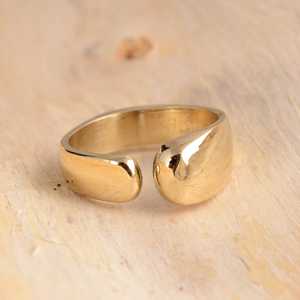 Minimalist <b>Open</b> Brass <b>Ring</b> 18k Gold Plated Band Wholesale <b>Ring</b> For Men's - Product Image 1