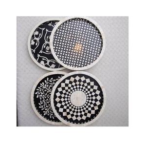 Plateau indien fait à la main en incrustation d'os plateau de service en os naturel de taille personnalisée avec plusieurs conceptions de matériel occasions alimentaires - Product Image 6