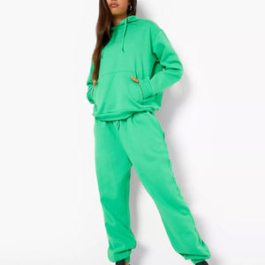 100% algodón Jogger chándal pantalones de chándal conjunto con capucha logotipo personalizado hombres mujeres polar chándal unisex liso deportes - Product Image 4