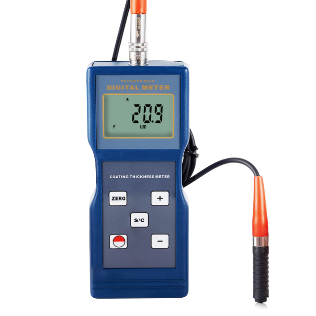 Digital Thickness Meter F Type Probe High Resolution 0 - 2000um with Micro-computer LSI Portable Coating Thickness Paint Plastic