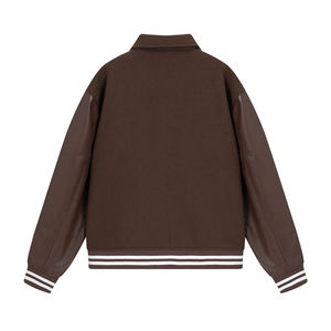 Chaqueta versity de gran tamaño bordada ropa de calle de manga de cuero con logotipo personalizado de béisbol de alta calidad recién llegada al por mayor para hombre - Product Image 3