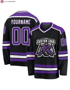 Maillot de hockey sur glace réversible sur mesure 100 % polyester pour adulte, séchage rapide, anti-bactérien, imprimé par transfert thermique pour équipe - Product Image 3