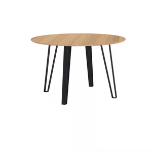 Table basse en métal de qualité supérieure avec dessus rond en bois pieds en acier inoxydable Table basse ronde fabriquée à la main Design Unique disponible - Product Image 2