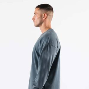 T-shirts de couleur unie à manches longues en coton avec logo personnalisé: équipement d'haltérophilie abordable - Product Image 4