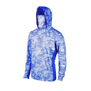 Camiseta personalizada con logotipo de sublimación y protección solar anti-uv, ropa de pesca, camisas de pesca de manga larga de poliéster de secado rápido con capucha - Product Image 3