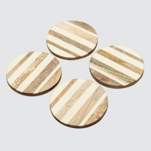 Posavasos Cuadrados de Madera de Nogal Rústicos Hechos a Mano, Decoración de Mesa Clásica Ecológica Contemporánea, 5 mm de Grosor, Pedido Mínimo de 2 Piezas - Product Image 2