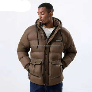 เสื้อแจ็คเก็ตพัฟเฟอร์คุณภาพสูงแบบสั่งทำพิเศษสำหรับผู้ชาย เสื้อโค้ทกันหนาวแบบกันน้ำ มีซิป ไซส์ใหญ่ เสื้อโค้ทขนเป็ดสำหรับผู้ชาย - Product Image 4