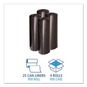 Boardwalk 38 pulgadas X 58 Pulgadas 60 Galones Revestimientos para Latas de Polietileno de Baja Densidad Reciclado de 1.2 Mil - Negros (100/Caja) - Product Image 3