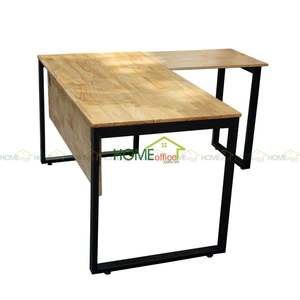 BGDCN68002 - Bureau de direction en L de luxe 1,4 m x 1,4 m en MDF et bois d'hévéa avec pieds en fer 25x50 mm - Montage requis - Design contemporain - Product Image 6