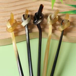 ACCESSOIRES DE CHEVEUX EN CORNE DE BUFFLE POLI FAIT À LA MAIN Fourchette À Cheveux Bâton Barrettes Clips pour Bijoux Matiss Coiffure - Product Image 4