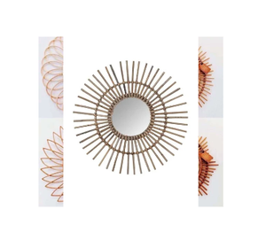 Espejo de ratán con marco hecho a mano al por mayor, Colección hecha en Vietnam en 2023, espejo decorativo de sauce natural - Product Image 1