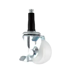 Nylon Locking Castor Wheel 1.5 Inch Dia Stem Socket