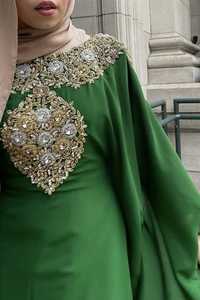 อาบายะผ้าวิสโคสระบายอากาศได้ดี น้ำหนักเบา งานปักลูกปัดสไตล์โมร็อกโก แขนยาว เอวสูง แฟชั่นทันสมัย ไซส์เดียวใส่ได้ทุกคน ขายดี - Product Image 3