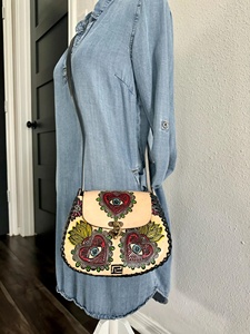 2025 Vintage femmes peau de vache véritable repoussé cuir sac à bandoulière doux Durable fronde sac à main haute qualité fermeture éclair grande capacité - Product Image 6