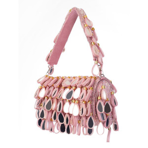 Bolso de Mano Elegante Clásico de Media Luna con Cristales y Perlas, de Acrílico, para Mujer, para Fiestas y Eventos - Product Image 3