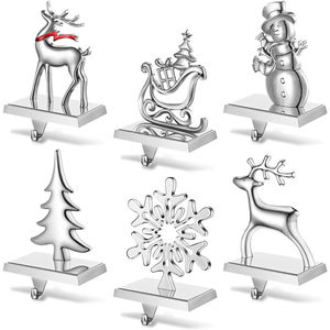 Deluxe Quality Metal Silver <b>Christmas</b> <b>Holder</b> Hanger Unique Design Snow <b>Stocking</b> <b>Holder</b> For <b>Christmas</b> And Any Festive Decor - Product Image 3